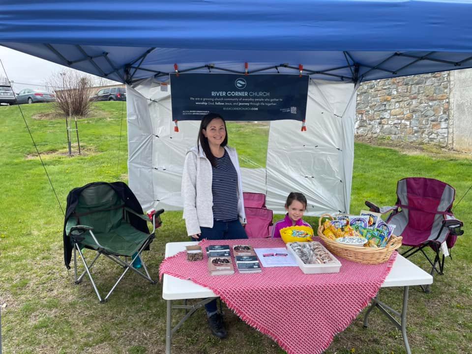 Just me (Katie McLain) enjoying a neighborhood event with our River Corner Church community.